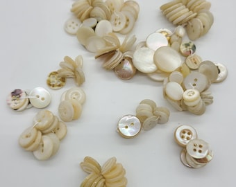 Lot of White and Cream Mother of Pearl Buttons