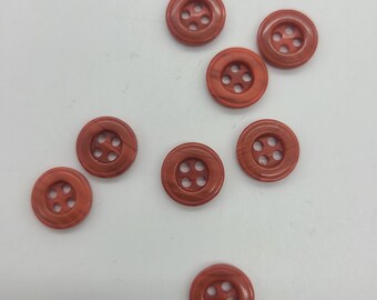 8 Reddish Brown Vintage Buttons