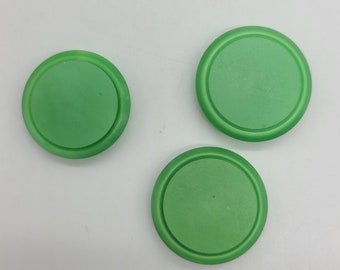 3 Green Vintage Buttons