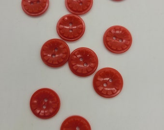 10 Red Vintage Buttons