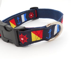 Nautical Flags Adjustable Dog Collar