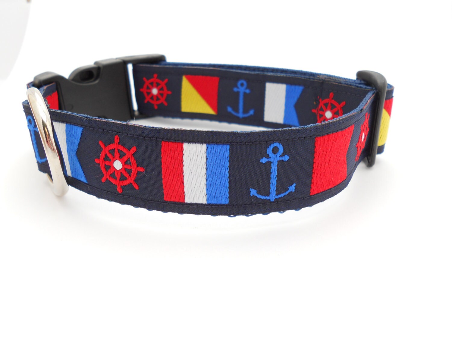 Nautical Flags Adjustable Dog Collar Etsy