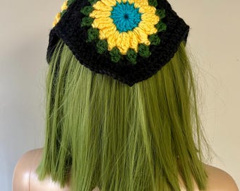 Crochet Flower Bandana