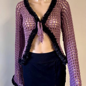 Fur Trim Crochet Cardigan PATTERN