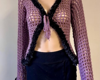 Fur Trim Crochet Cardigan PATTERN