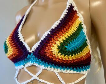 Crochet Rainbow Top