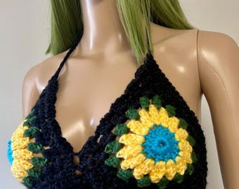 Crochet Flower Bralette