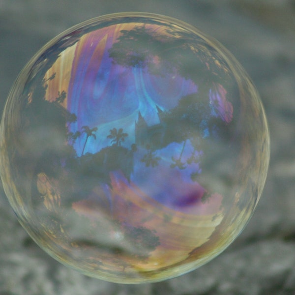 Guayaquil cathedral reflected in a bubble: 8 x 10 or 5 x 7 photograph CHARITY DONATION