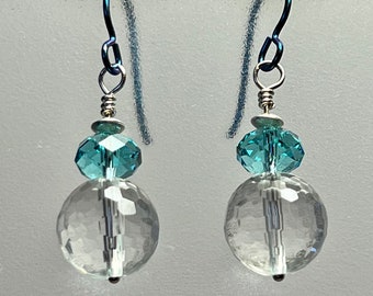 Crystal quartz and Swarovski crystal earrings: CHARITY DONATION