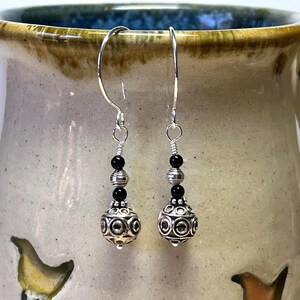 Sterling Silber & schwarzer Onyx Ohrringe: CHARITY-SPENDE