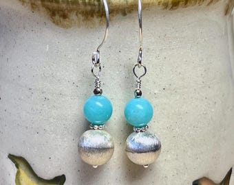 Peruvian Amazonite & sterling silver earrings: CHARITY DONATION