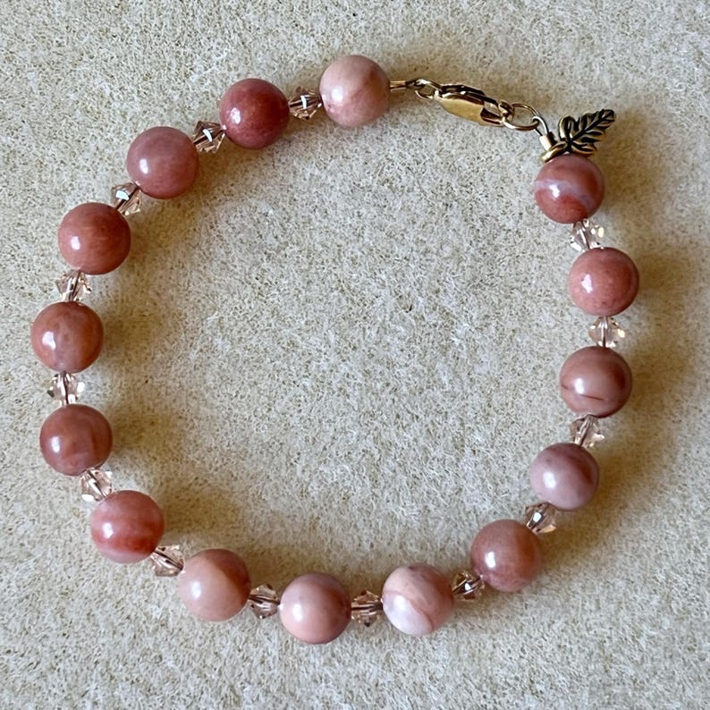Red aventurine, Swarovski crystal & gold-fill bracelet: CHARITY DONATION image 6