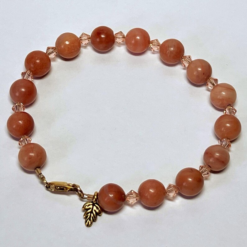 Red aventurine, Swarovski crystal & gold-fill bracelet: CHARITY DONATION image 7