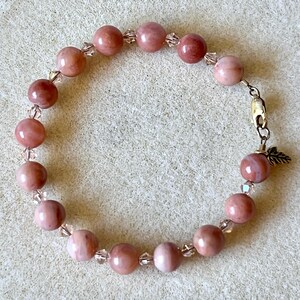 Red aventurine, Swarovski crystal & gold-fill bracelet: CHARITY DONATION image 1