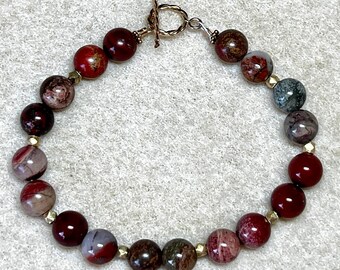 Rainbow jasper & gold-fill bracelet: CHARITY DONATION