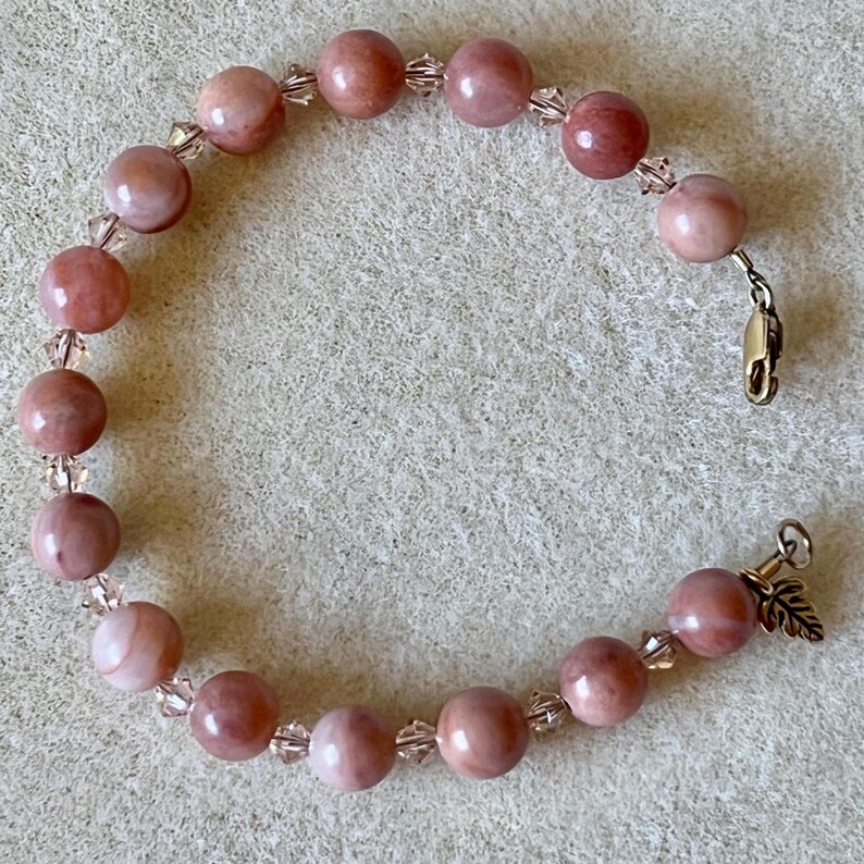 Red aventurine, Swarovski crystal & gold-fill bracelet: CHARITY DONATION image 4