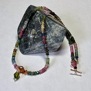 Tourmaline, Swarovski crystal & gold-fill necklace: CHARITY DONATION