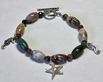 Ocean jasper charm bracelet: charity donation