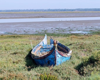 Colorful old boat, Portugal - 5 x 7 inch photograph: CHARITY DONATION