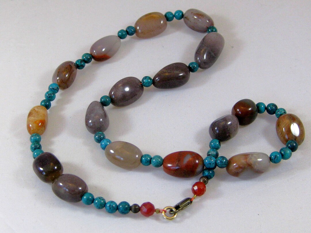 Agate and Turquoise Necklace: Charity Donation - Etsy