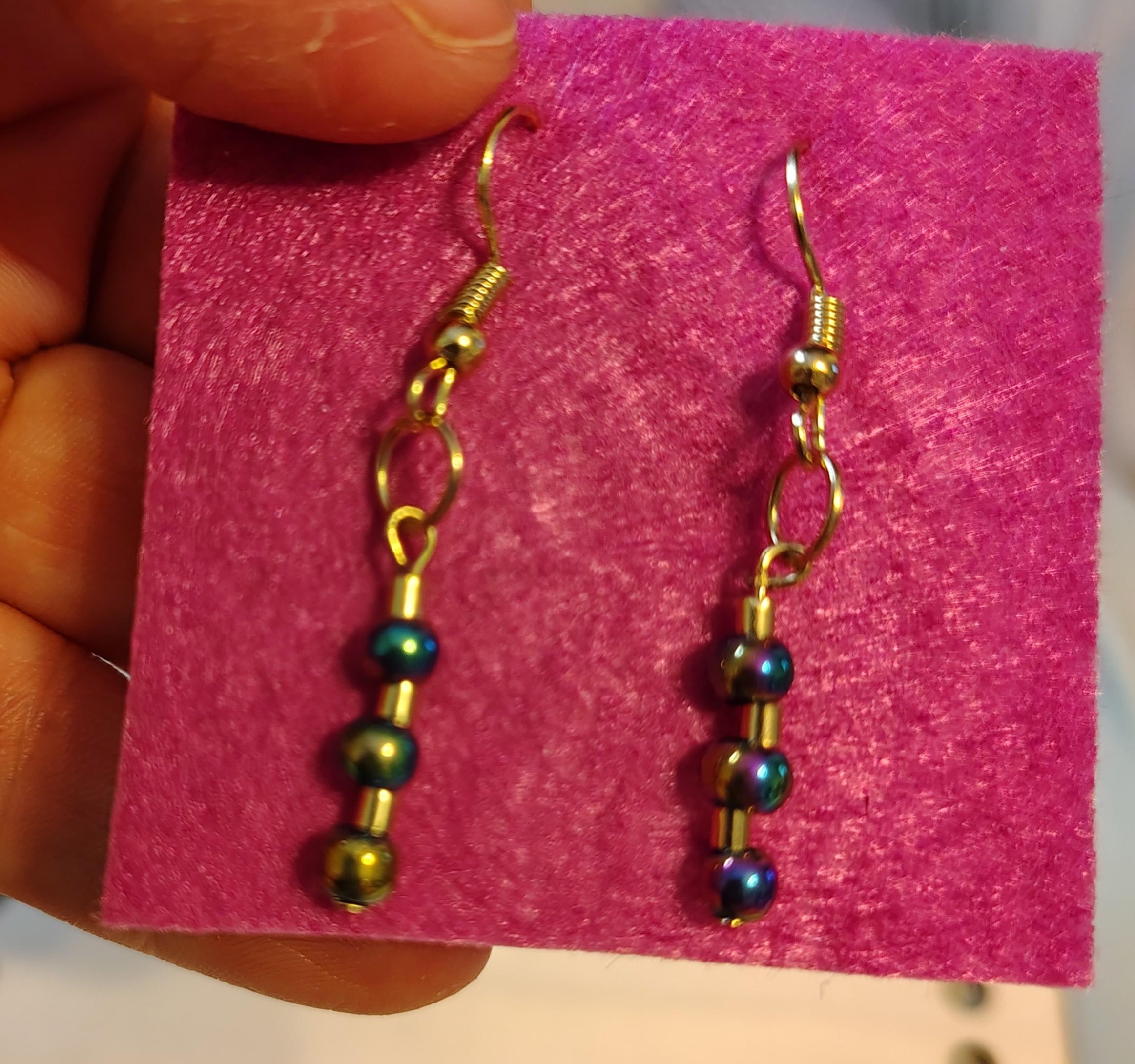 Beaded Dangle Earrings - Thumbnail 2