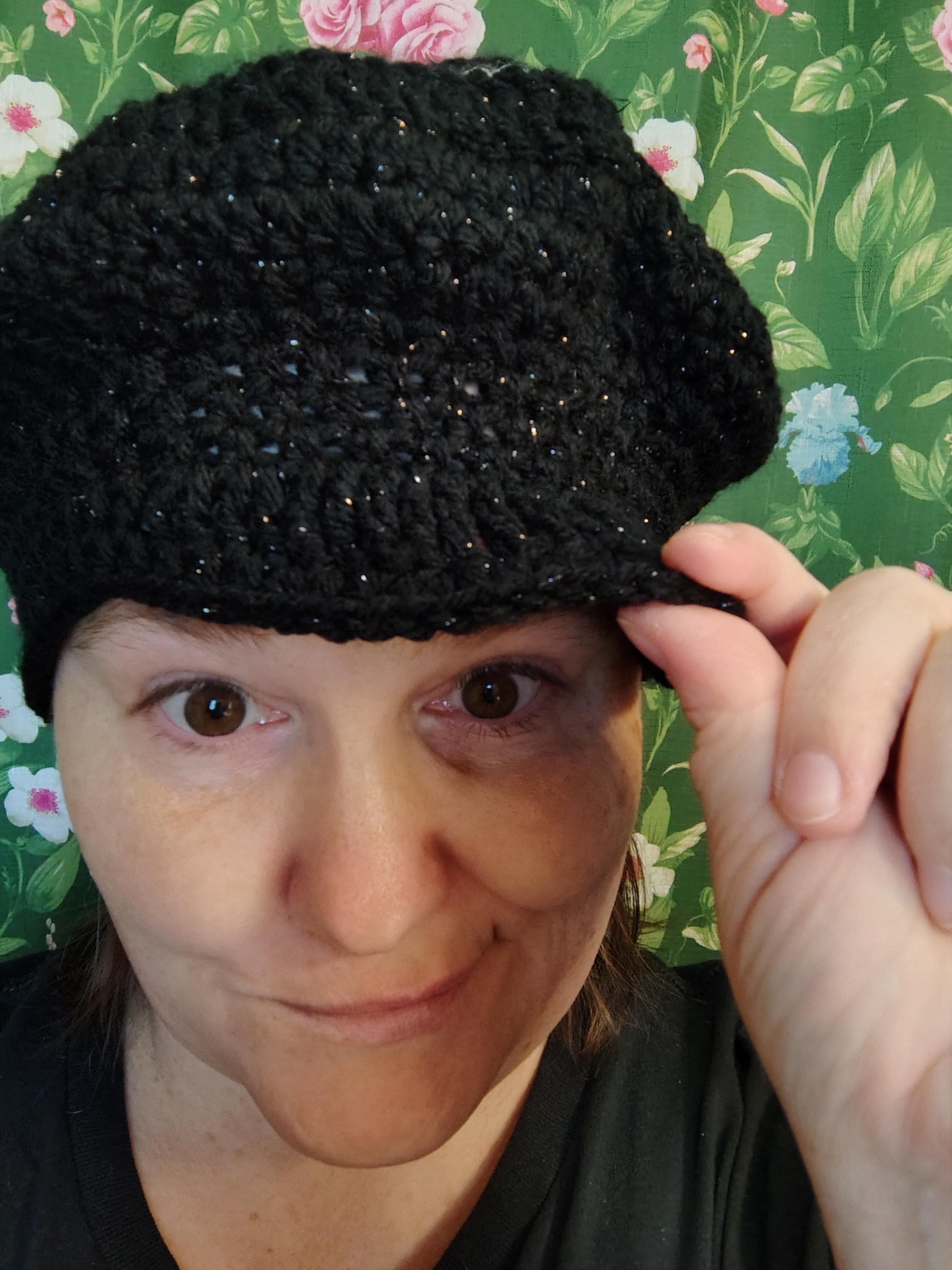 Skull Hat with Brim, Crochet Fashion Accessories - Thumbnail 4
