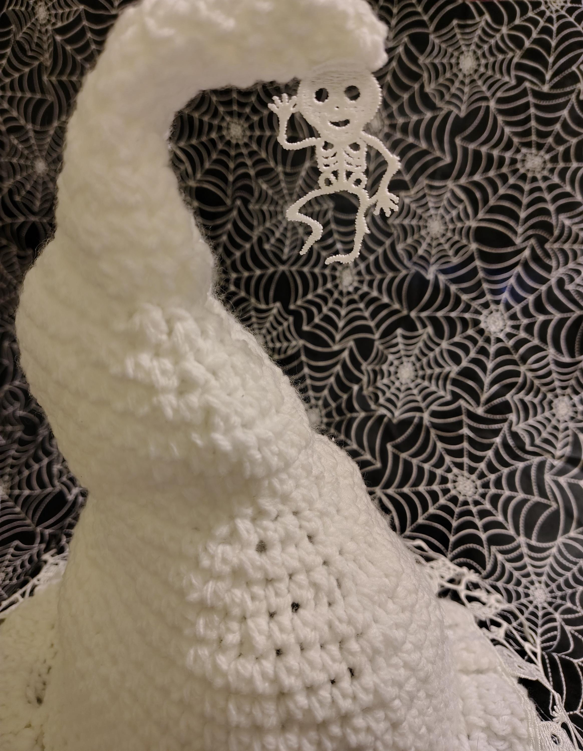 Young Witch Skeleton Witch Hat, Hand Crochet, One of a Kind, Witchy Wear - Thumbnail 5