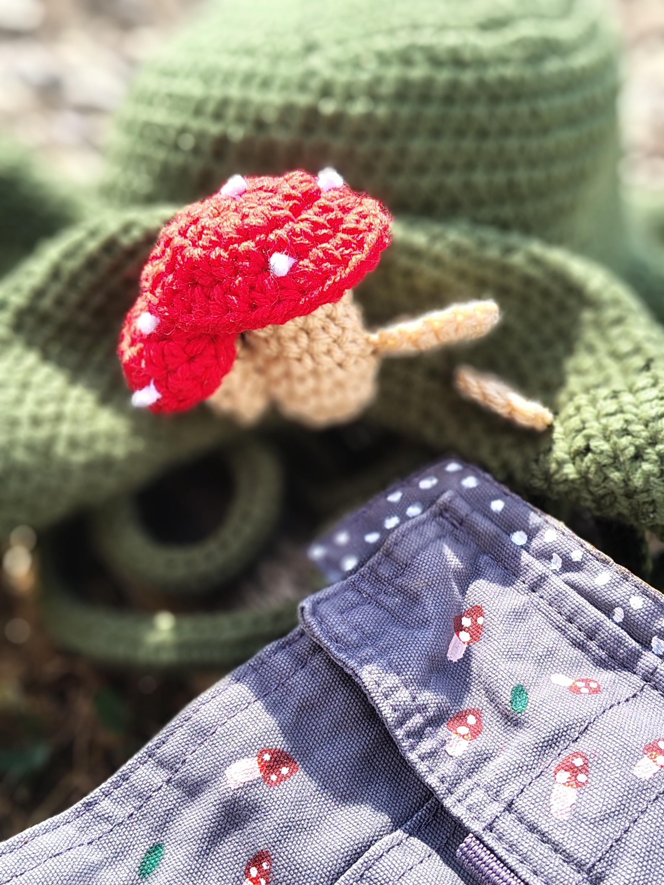 Cottagecore Mushroom Hat and Matching Cross Body Bag