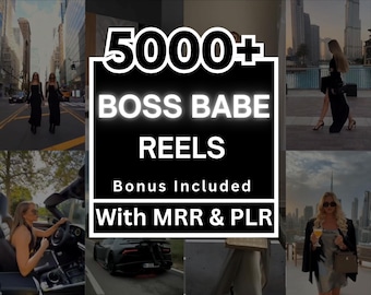 5000+ Luxury Aesthetic Boss Babe Reels Bundle, PLR MRR, Women Instagram TikTok, DFY, Social Media Content, Canva Female Entrepreneur Coach
