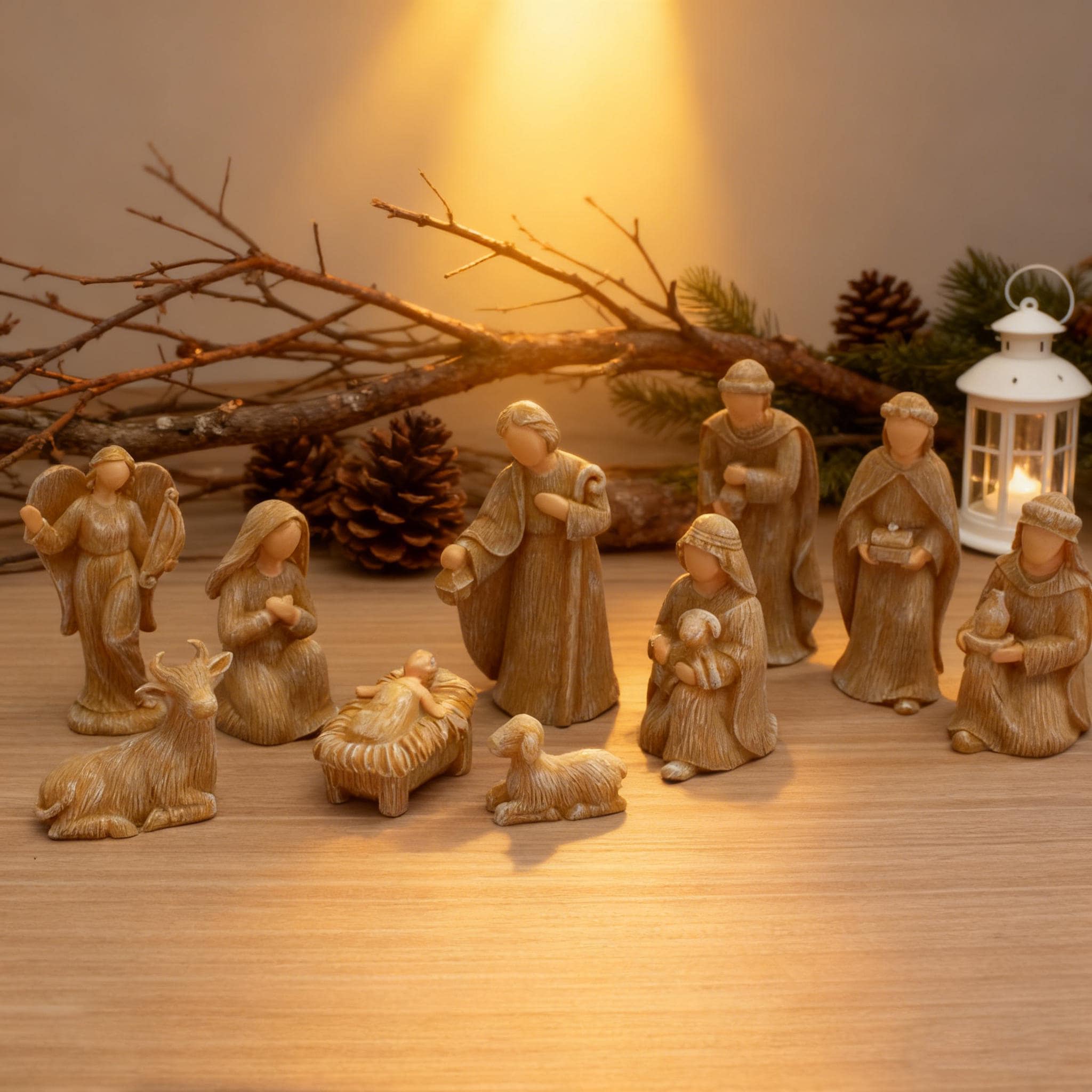Mini Kerstgroep / kribbe in bel 7,5 cm | Het Maria Winkeltje Het Hart G.V.H