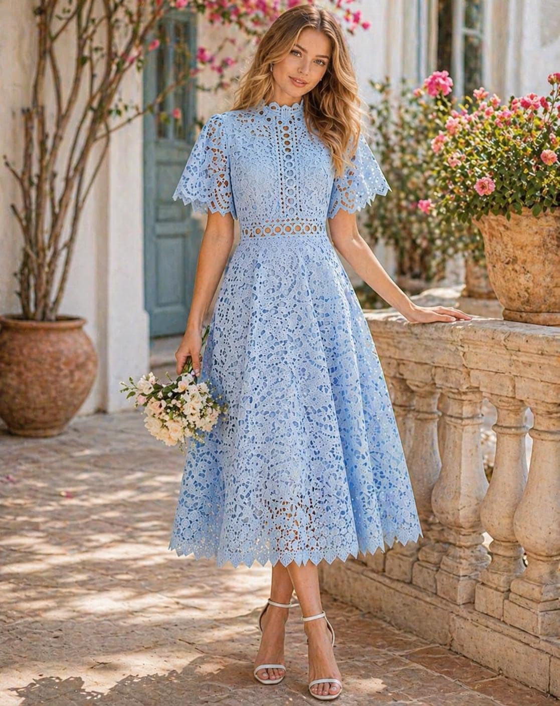 navy blue dress for baby girl Hollow Out Dress