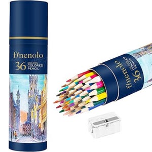 36 Oil-Based Colored Pencils Set, Soft Core Art Pencils with Sharpener