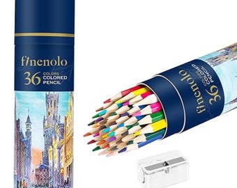 36 Oil-Based Colored Pencils Set, Soft Core Art Pencils with Sharpener