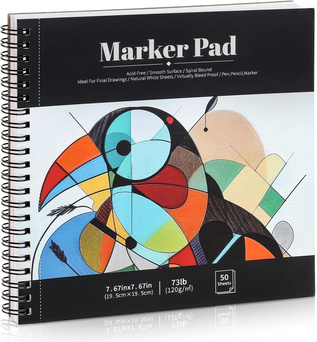 50 Sheets Marker Paper Pad 7.6 Inch Bleedproof Sketchbook for Alcohol ...