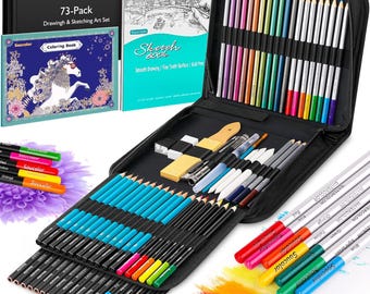 Soucolor 73 Pack Art Supplies Kit, Drawing & Sketching Set for Adults and Kids