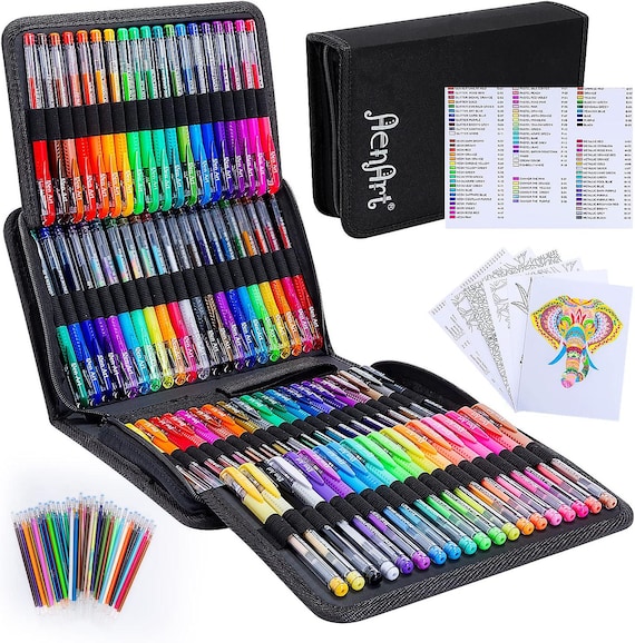 160 Gel Pens Set with Refills – Colored Pens for Adult Coloring, Drawing, Journaling & Crafting