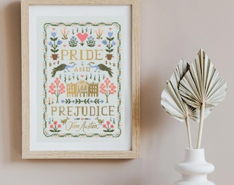 Patrón de punto de cruz inspirado en Orgullo y prejuicio