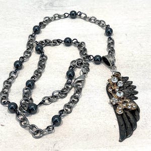 Steampunk Angel Wing Pendant Necklace