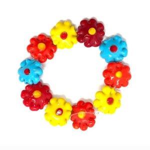 Flower Lampwork Glass Beads, Large 20mm Floral Beads, choice of color, qty 10