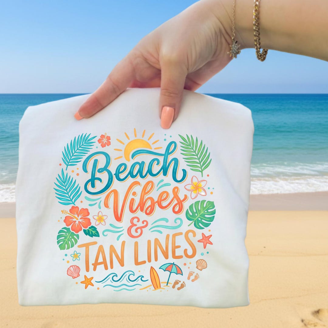 Retro Beach Summer Vacation PNG, Beach Vibes and Tan Lines, Cute Beach ...