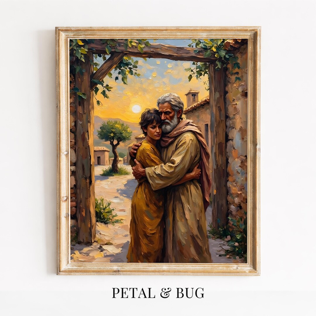 Prodigal Son Parable Wall Art, Luke 15:11-32, Bible Art, Bible Verse ...