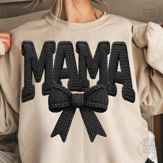 Coquette Mama PNG, Mothers day png Sublimation Design, Latch Hook Yarn Faux Style, Retro Mama Latch hook png design, Trendy Mom Shirt PNG