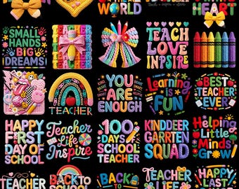 Teacher PNG Bundle Faux Yarn Crochet PNG, Teacher Sublimation Bundle, Back to School Teacher Shirt PNG, Teacher Life Design