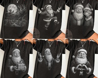 Retro Vintage Santa PNG Bundle, Vintage Christmas Sublimation, Retro Santa Claus Shirt Designs, Classic Holiday Png, Trendy Christmas png