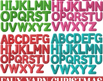 Coquette Faux Yarn Alphabet PNG | Cute Chunky Crochet Letters A-Z, Knit Texture Font Set, Girly Yarn Clipart, Printable Cozy Alphabet Bundle