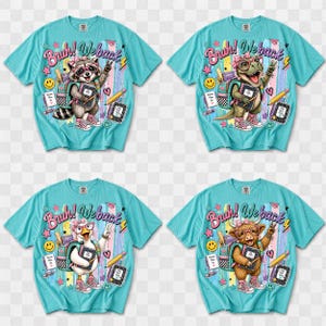 Bruh We Back PNGバンドル、Back To School Animal PNGバンドル、Preppy Teacher Student昇華デザイン、Retro School Shirt PNG 画像 1