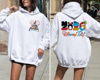 Familie Disney Urlaub 2026 Hoodie - Disney Familie Passende Sweatshirts - Magic Kingdom Gruppe Pullover -Mickey Minnie Castle T-Shirt - Jugend