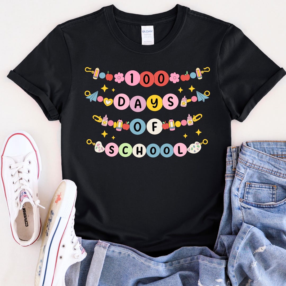100 Days of School Shirt for Kids, Cute Teacher Student T-shirt, 100th ...
