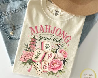 Mahjong Social Club Shirt, Comfort Colors® Mahjong TShirt, Funny Mahjong Gift, Mahj Shirt, Game Night Shirts