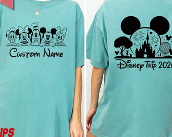 Custom Mickey and Friends Magic Kingdom T-Shirt, Disney World Trip Tee, Personalized Disney Castle Shirt, Family Vacation T-Shirt